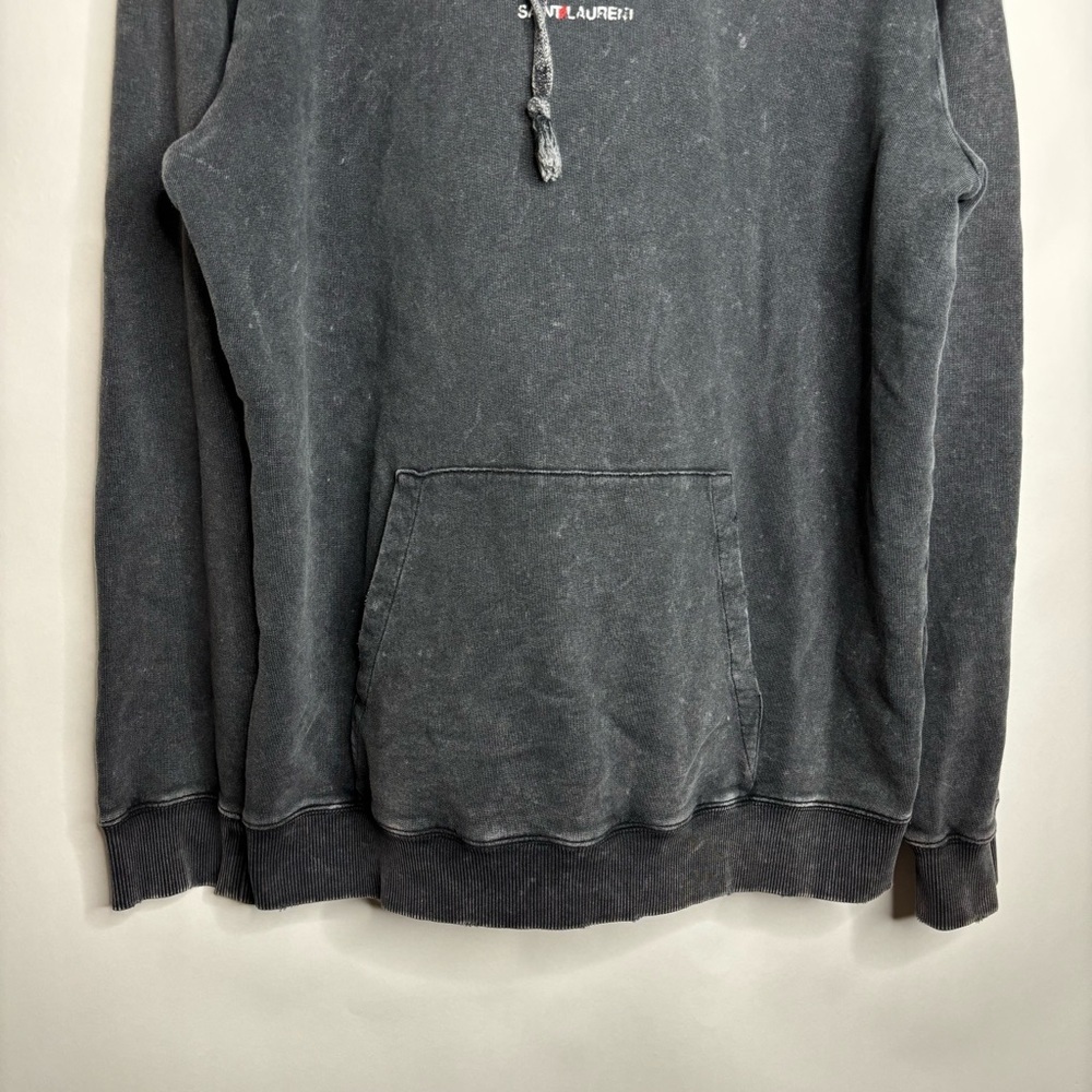 Saint Laurent YSL Distressed Logo Hoodie size Large - Picture 3 of 11